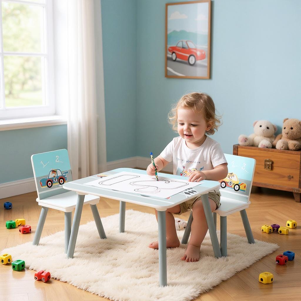 Set Birou și 2 Scaune pentru Copii Cars - U-Grow - imagine 5