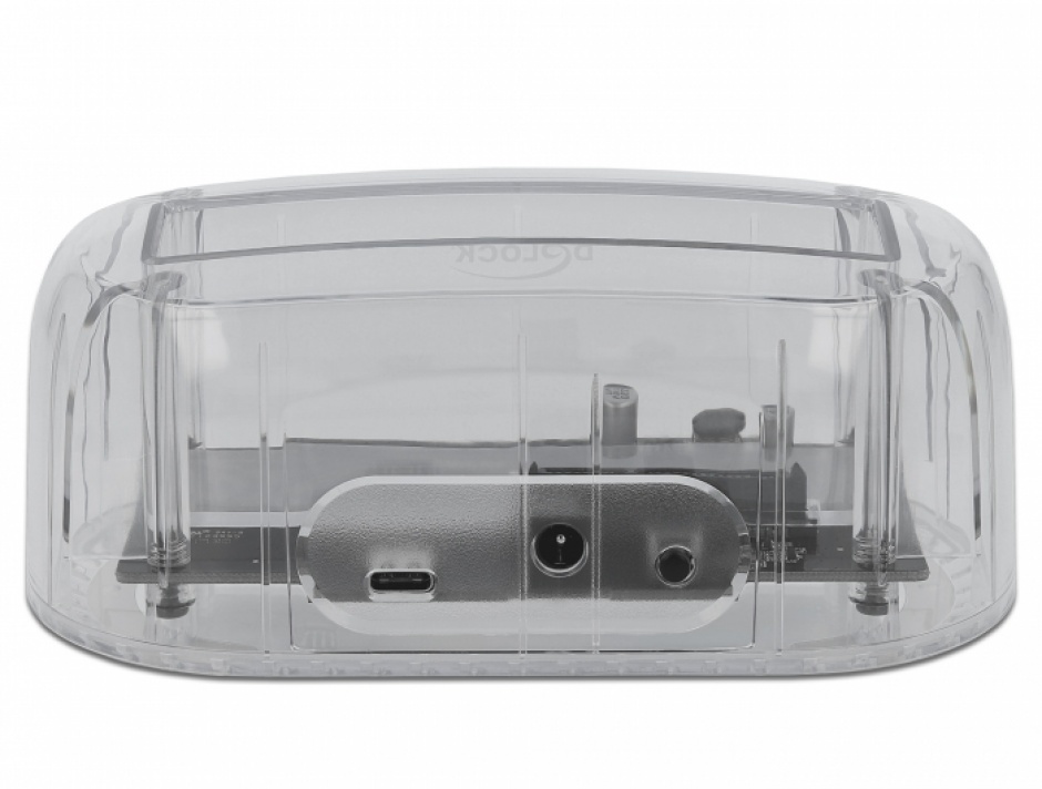 Docking USB-C Delock, 2.5"/3.5" SATA, Transparent
