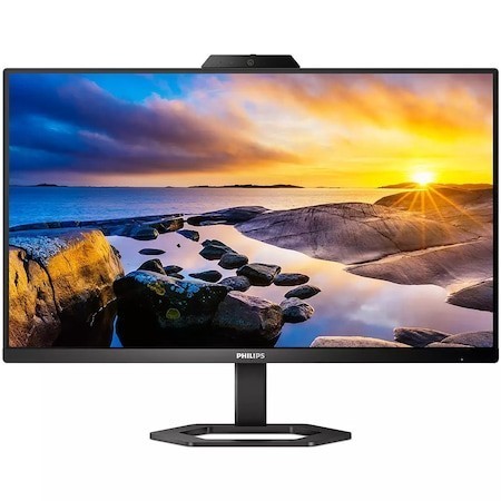 Monitor Philips 23.8" IPS cu Webcam USB-C Full HD Negru