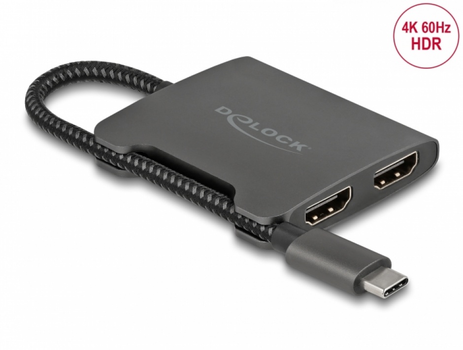 Multiplicator USB-C la 2x HDMI 4K Delock