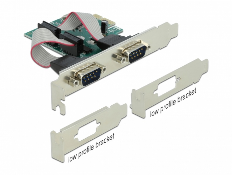 Delock 90007 PCI Express la 2x RS-232, Low Profile