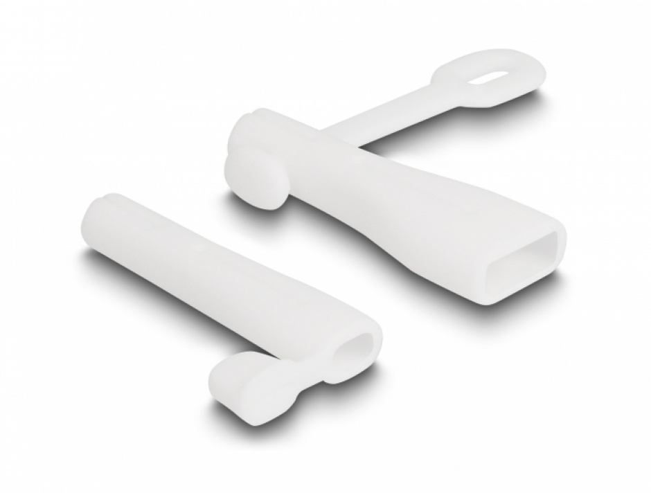 Set Protectie Praf USB/Lightning Delock Alb