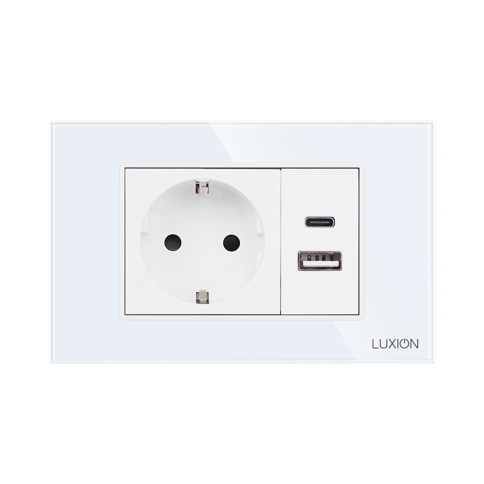 Priza Schuko si USB A+C cu Rama din Sticla LUXION, 3M - imagine 2