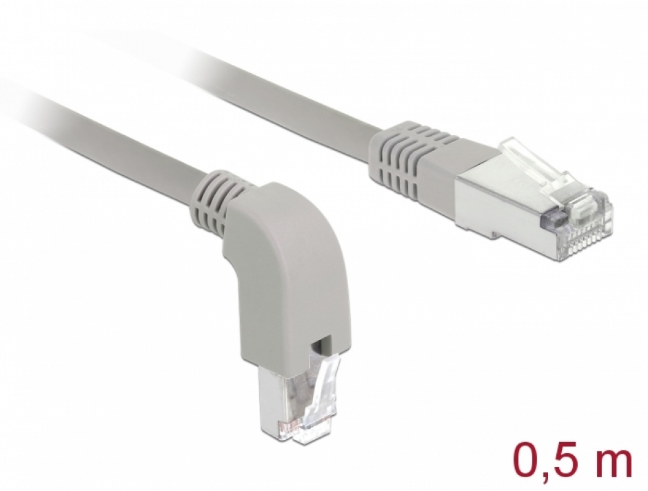 Cablu RJ45 Cat 6A S/FTP 0.5m Gri, Delock