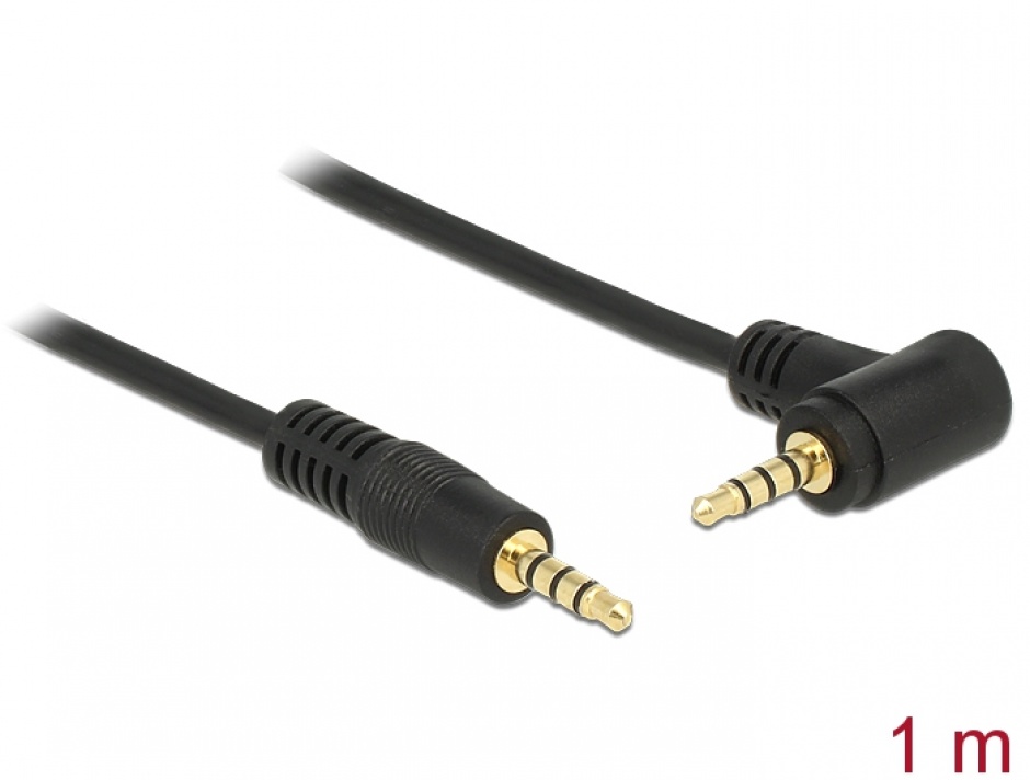 Cablu Jack 3.5mm 4P 1m Delock Negru