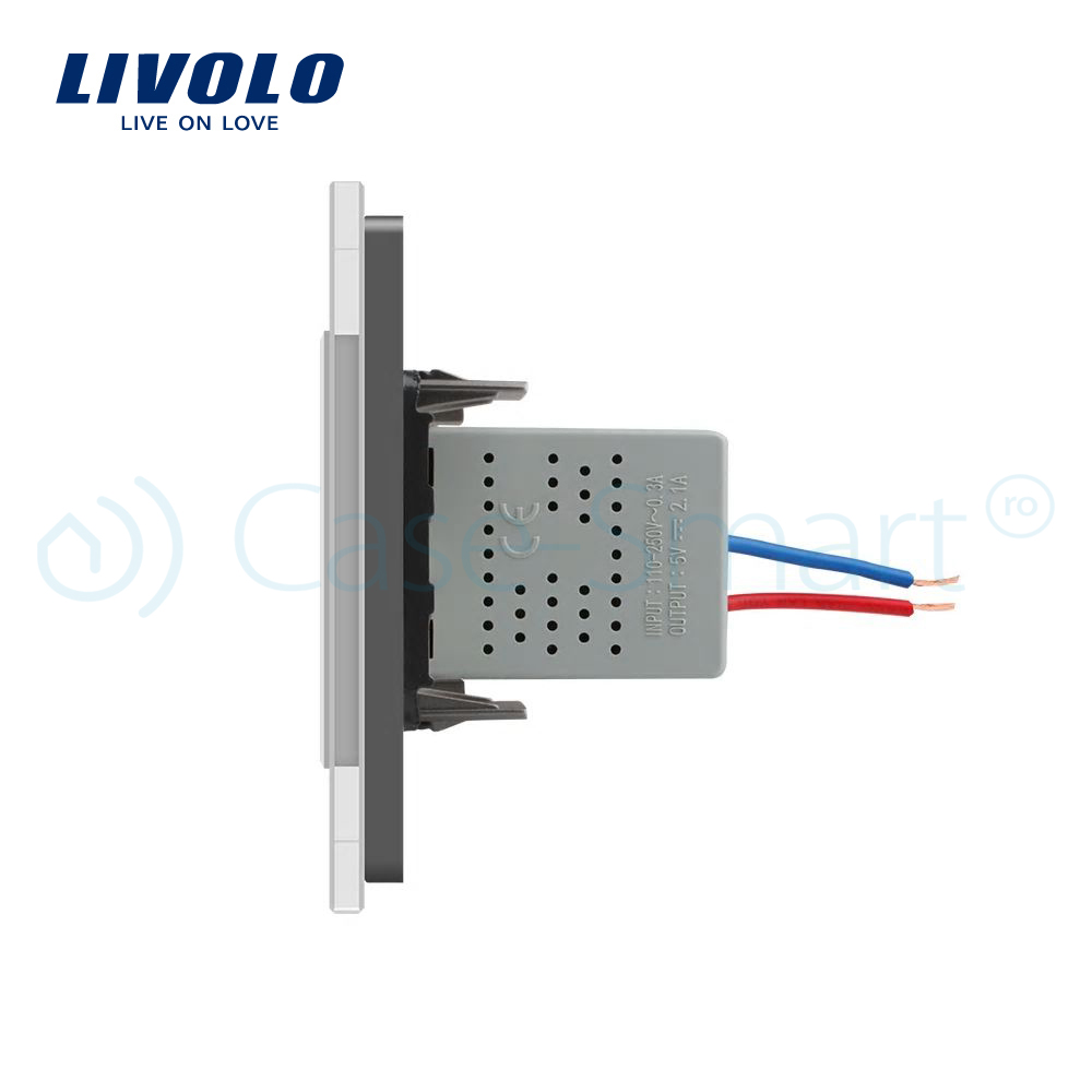 Priza USB Livolo cu Rama Sticlă - imagine 23