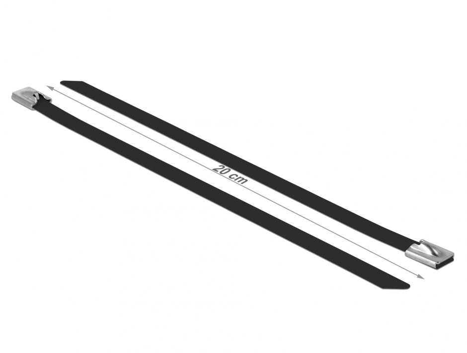 Set 10 Bride Otel Inox Negre Delock 7.9mm