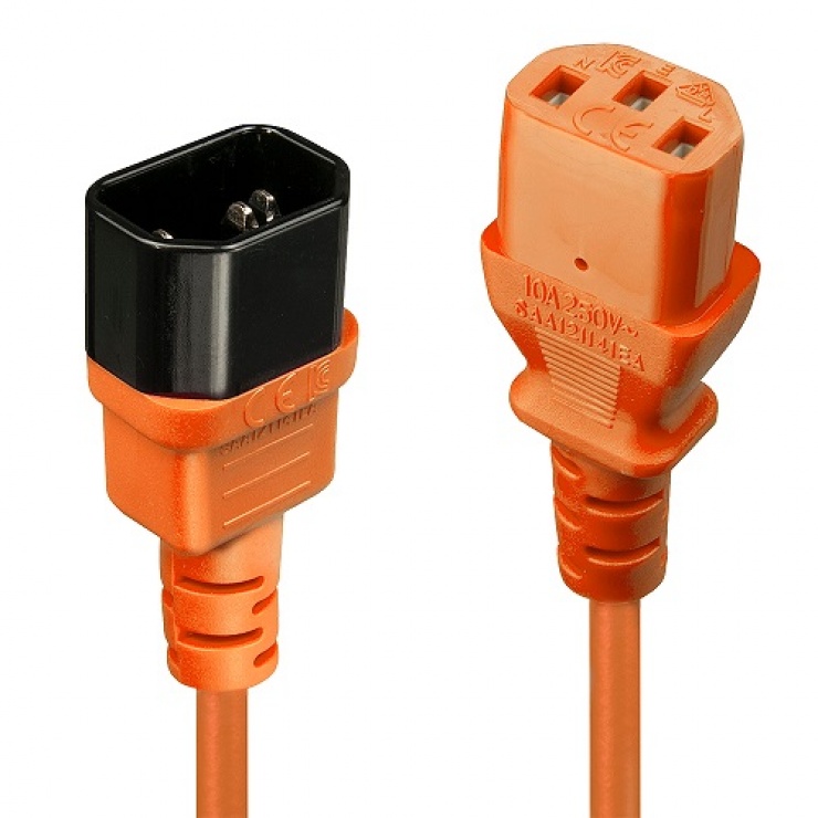 Cablu Alimentare Lindy IEC C13-C14 2m Portocaliu
