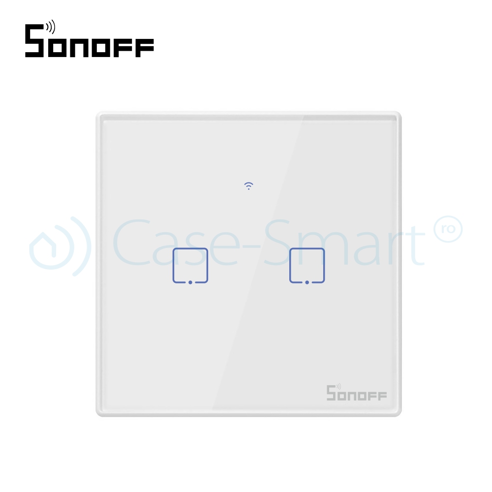 Sonoff T2EU2C Touch WiFi, Control Mobil, Dublu - imagine 2