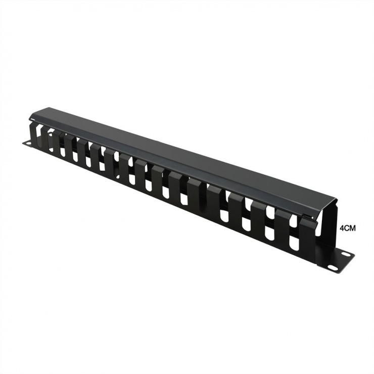 Front Panel 19" 1U Value, Organizator Cabluri RAL7035