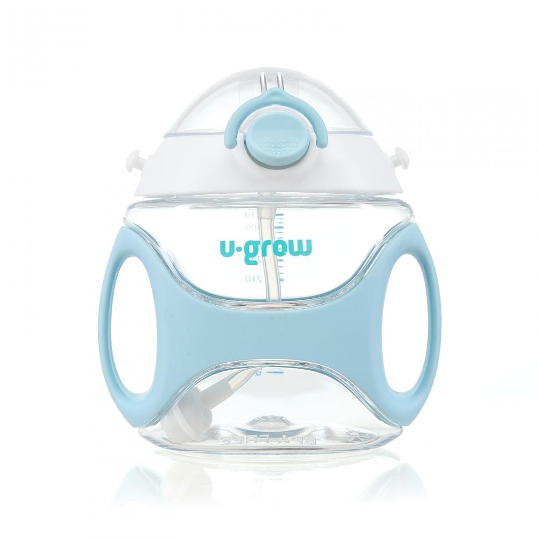 Sticlă Tritan cu Pai și Curea U-Grow 330ml Albastră - imagine 2