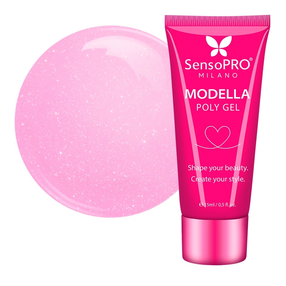 Polygel MODELLA SensoPRO Milano - Pink Sheen, 15ml