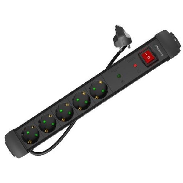 Prelungitor Lanberg SP1, 5 Prize, Negru