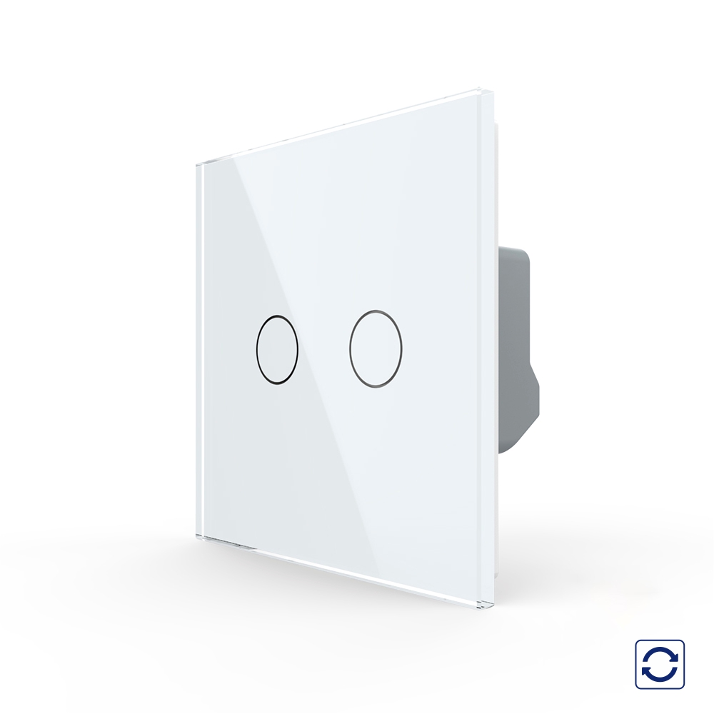 Intrerupator Touch Dublu LIVOLO, Revenire, Design Modern
