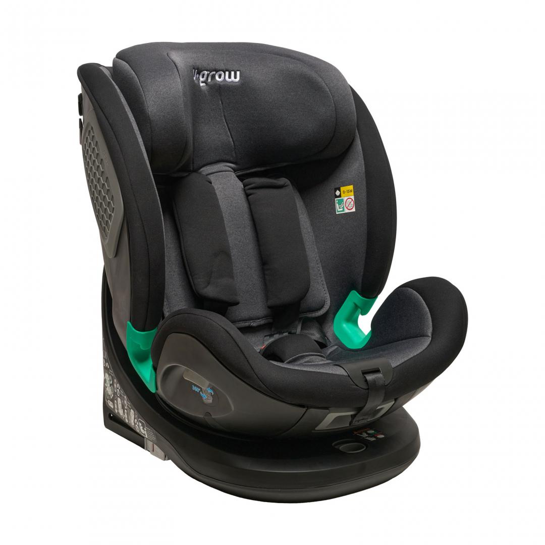 Scaun Auto Rotativ 360° Isofix U-GROW Negru - Siguranță Maximă - imagine 7