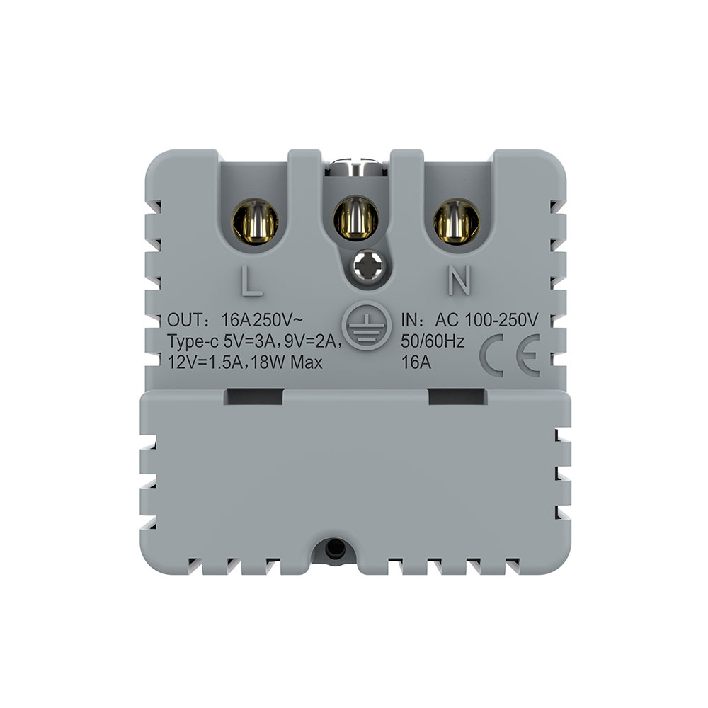 Priză Schuko + USB-C LIVOLO, Sticlă, 18W - imagine 8