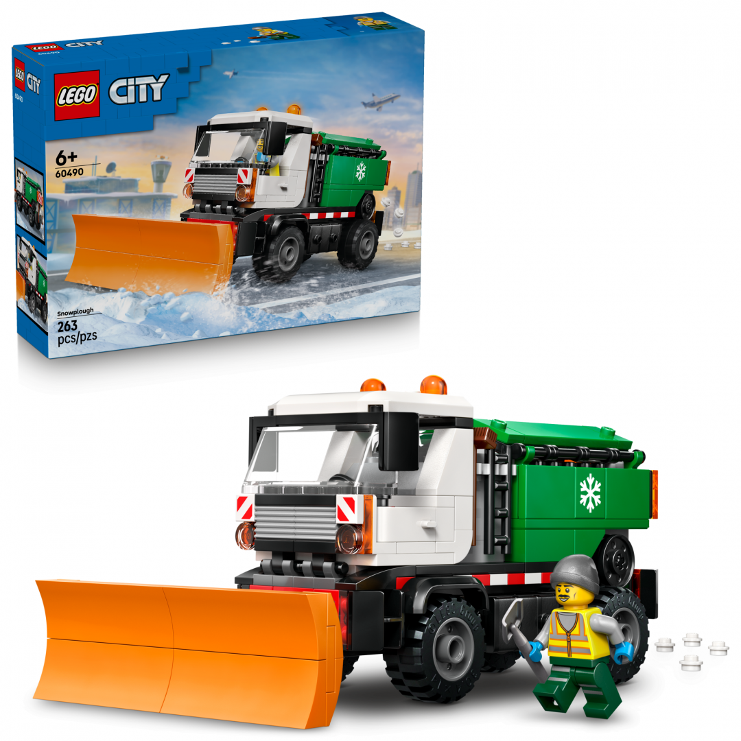 Vehicul cu Plug de Zăpadă LEGO City 60490 - Funcție Împrăștiere Sare