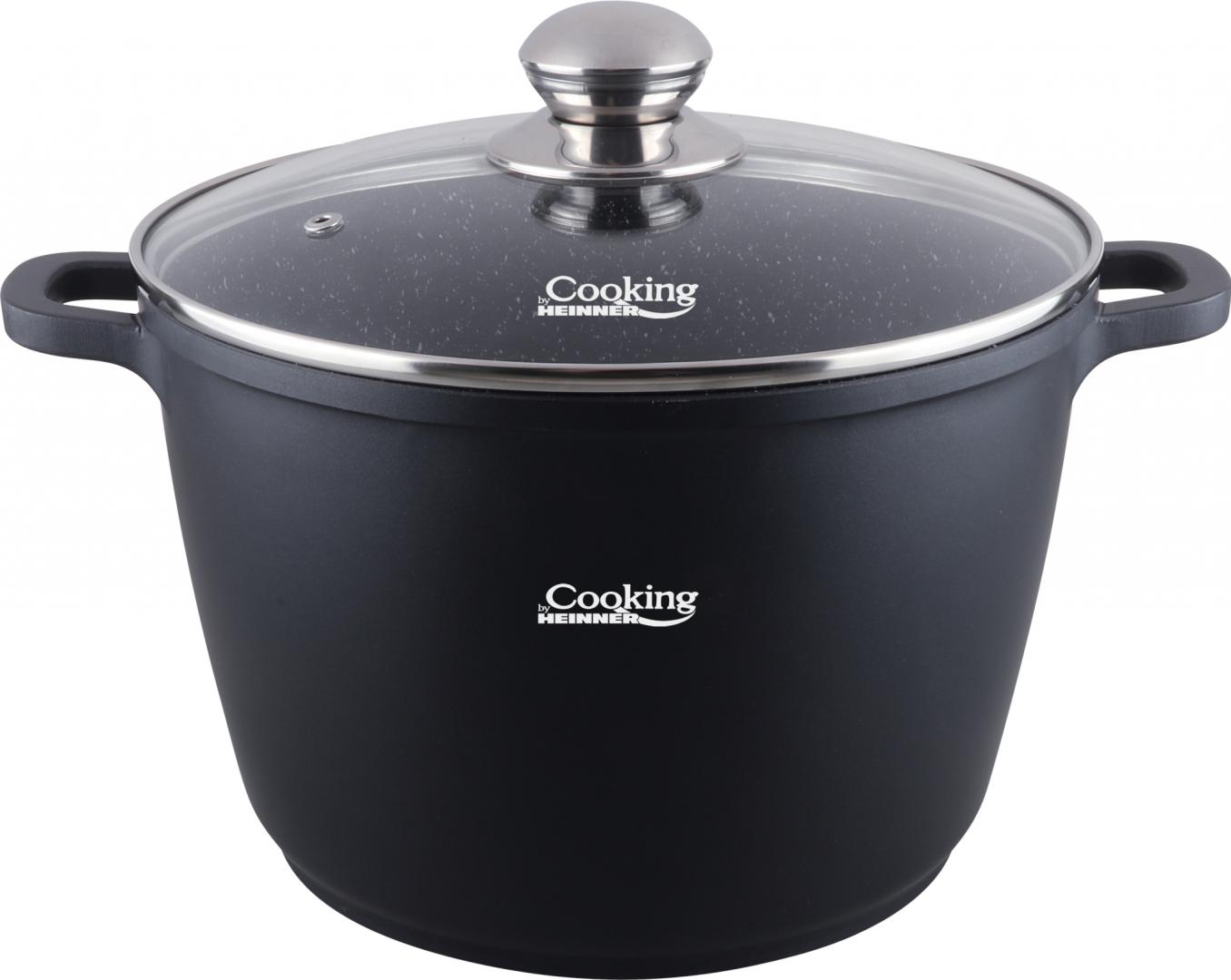 Oala Heinner Dark Line 10L Aluminiu Turnat 28cm - Capac Inclus - imagine 3