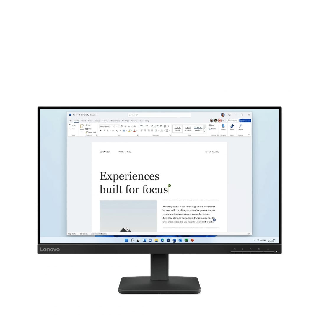 Monitor Lenovo L24-4e 23.8" Full HD 100Hz - Display IPS Premium - imagine 2