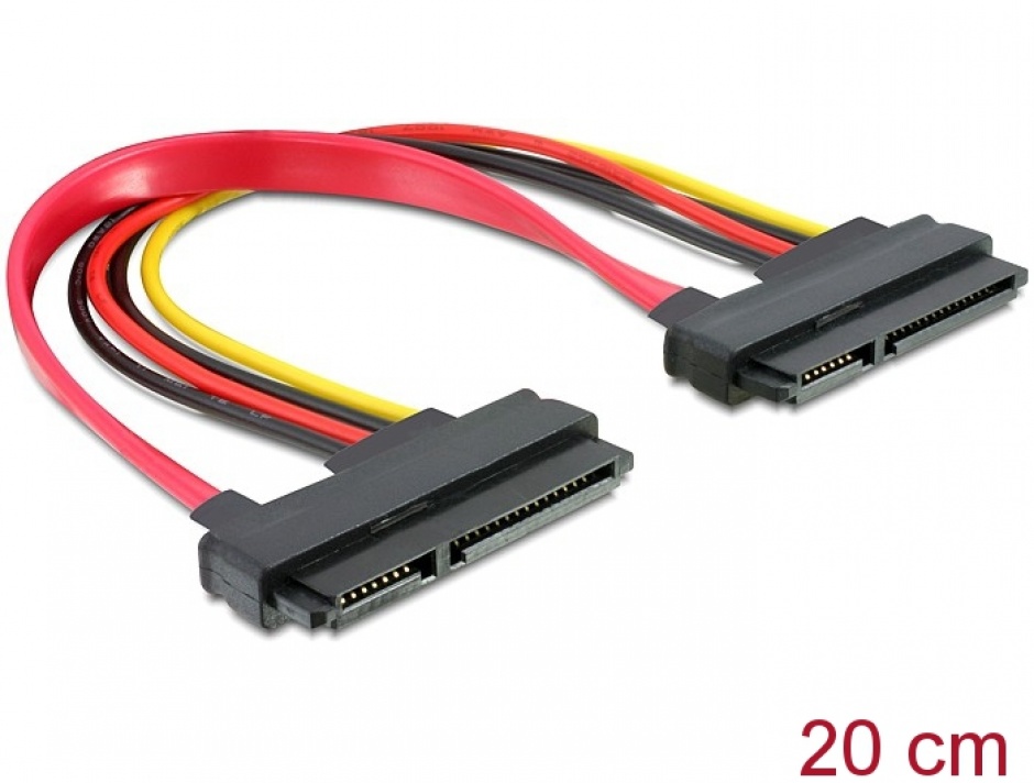 Cablu SATA 22 pini M-M 20cm, Delock 84406