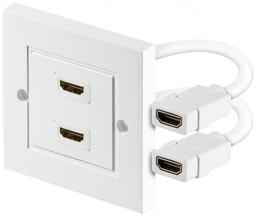 Priza HDMI Perete 2x Porturi 4K 60Hz | OEM