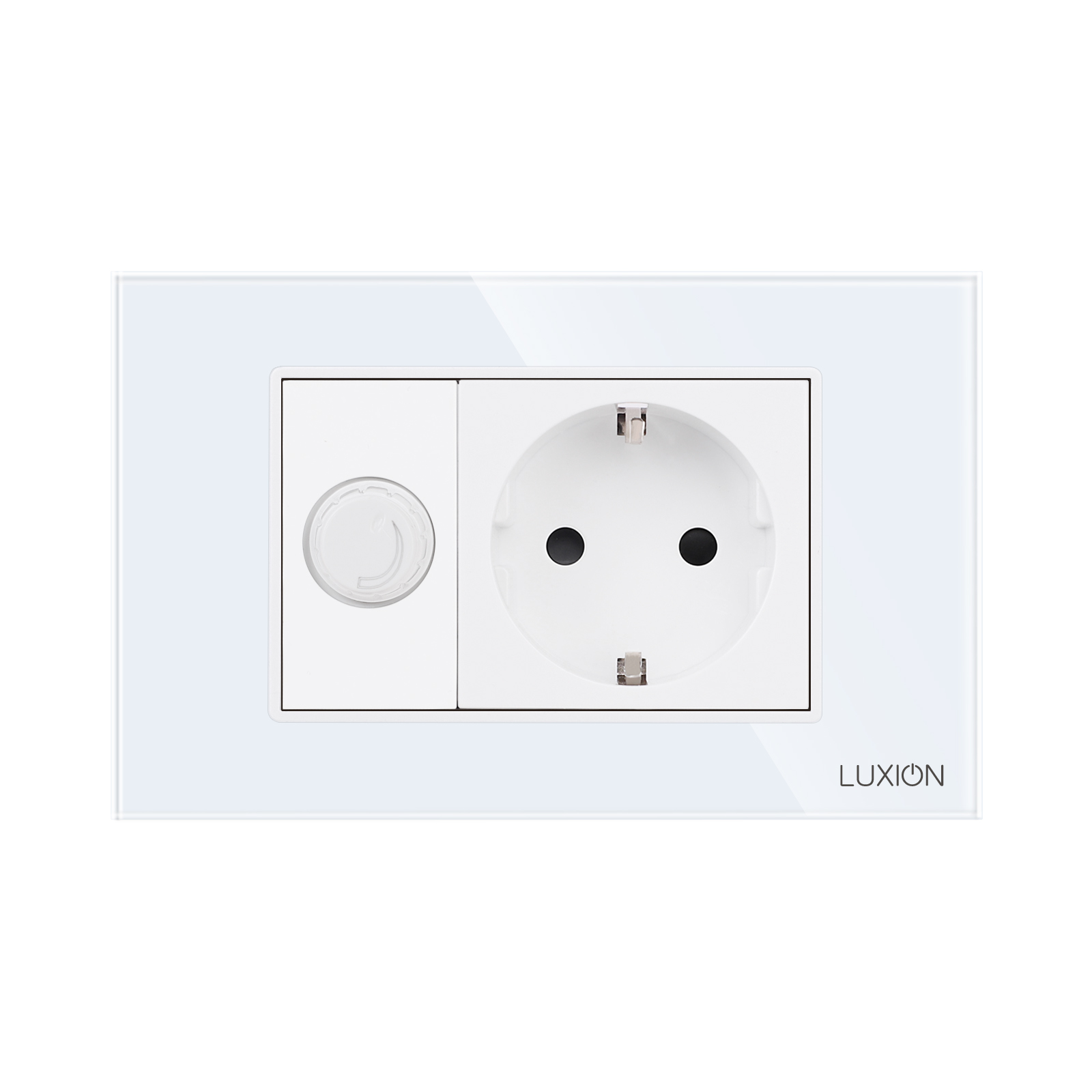 Întrerupător cu Variator + Priză LUXION, Rama Sticlă, IP44 - imagine 2