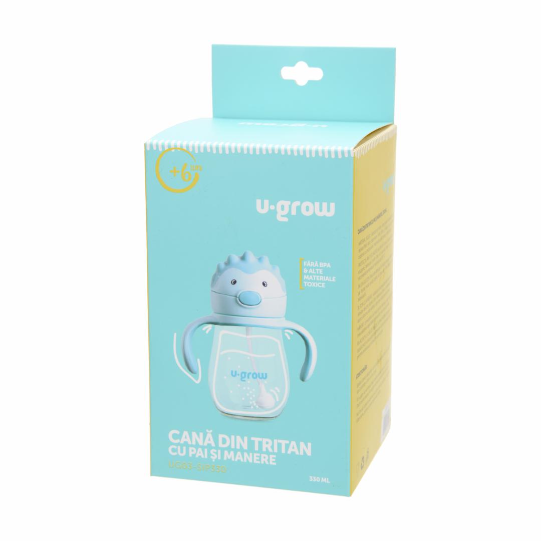 Cana Copii U-GROW Tritan 330ml cu Pai si Manere - imagine 4