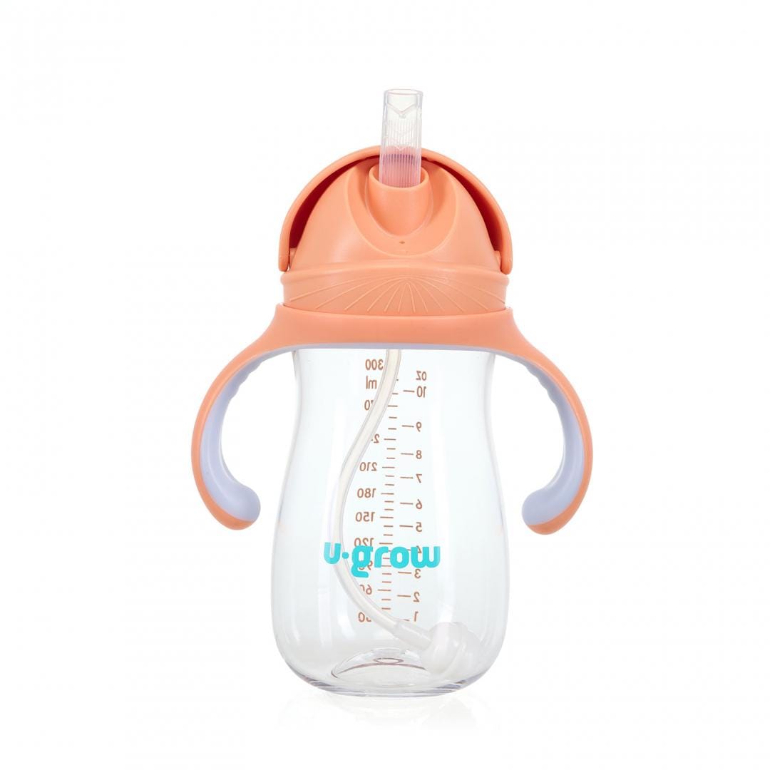 Cana cu Pai Tritan 300ml Orange U-Grow - Fără BPA - imagine 2