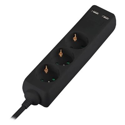 Prelungitor V-TAC 3+2USB 5M Negru, 16A