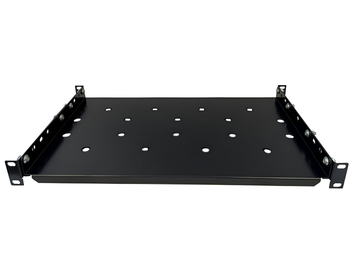 Raft fix 1U, pentru rack 19, adancime 450 mm, negru, EcoXcab-450F.9004