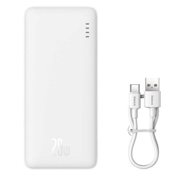 Baterie externă Baseus Airpow 10000mAh 20W USB-C Alb - imagine 7