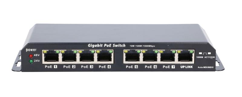 Switch PoE Extralink KRATOS 7x Gigabit 60W - Rețea Profesională