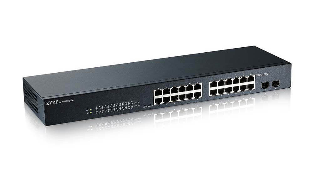 Switch Zyxel GS1900-24, 24 GbE + 2 SFP, management, 52 Gbps