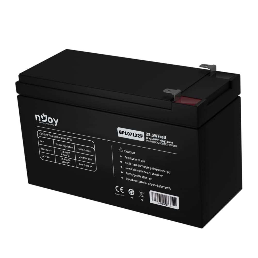 Acumulator NJOY GPL07122F 12V 22Ah VRLA - Fara Mentenanta - imagine 4