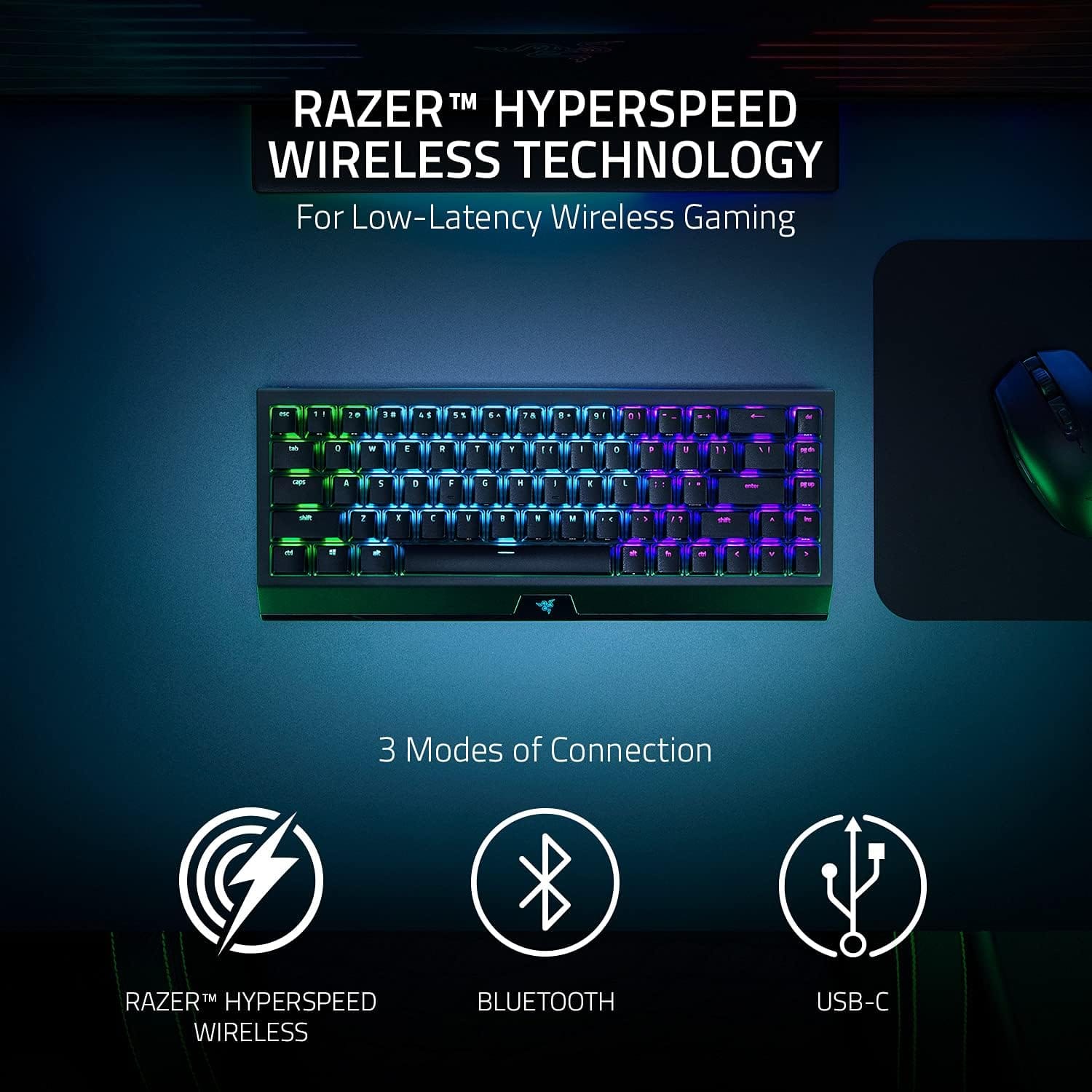 Tastatură Gaming Wireless Razer BlackWidow V3 Mini HyperSpeed - imagine 16