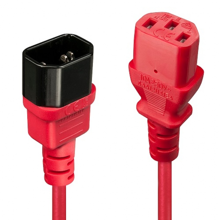 Cablu Alimentare IEC C13-C14 1m Rosu Lindy