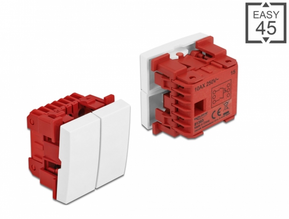 Intrerupator Easy 45 1 Buton Alb Delock