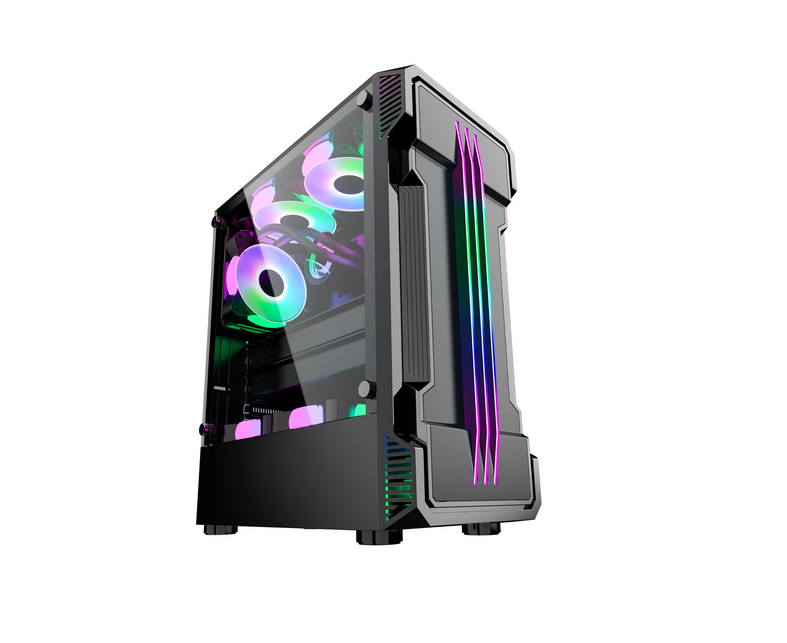 Carcasă Gaming ZERG Mid Tower ARGB Negru cu Sticlă