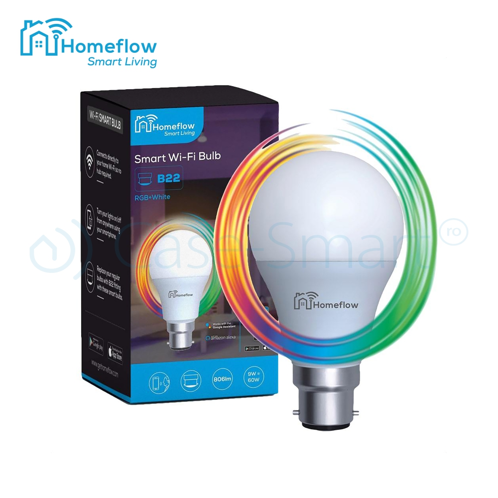 Bec Inteligent Homeflow RGB WiFi 9W 60W - imagine 3