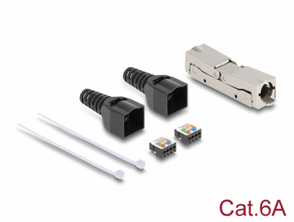 Cupla RJ45 LSA Cat.6A Toolfree Delock, Metalică