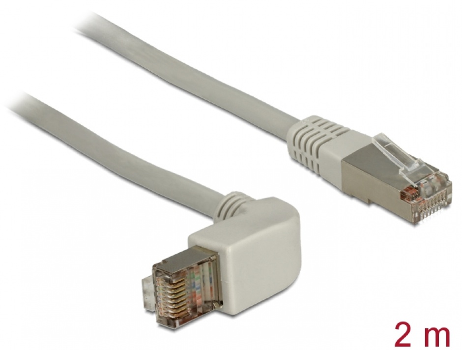 Cablu RJ45 Cat.5e SFTP Delock 2m Unghiular