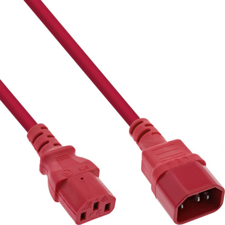 Cablu C13-C14 1.5m Rosu Inline | Calitate Premium