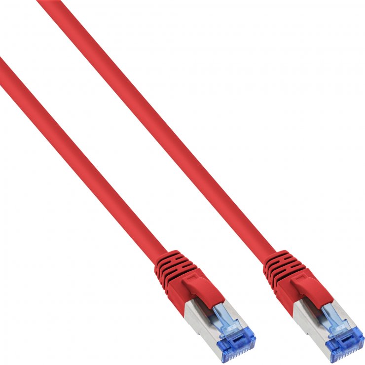 Cablu Patch Cord Inline Cat.6A S/FTP 0.25m Rosu