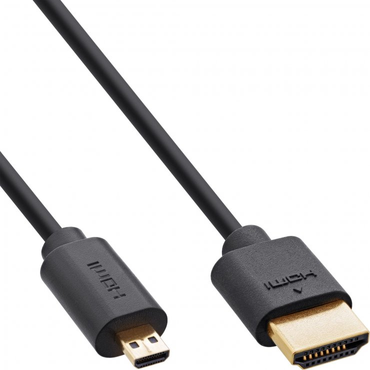 Cablu HDMI Slim 8K Inline 2m, Micro HDMI-D