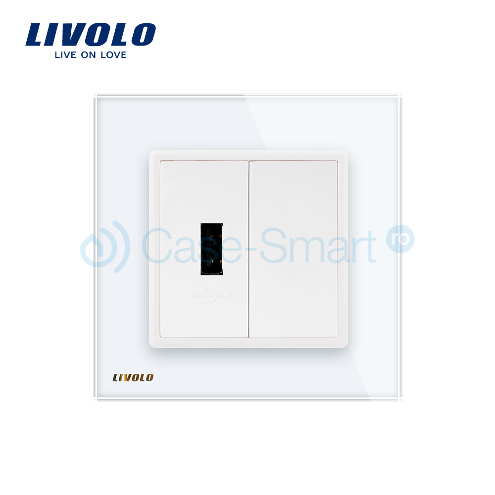 Priza USB Livolo cu Rama Sticlă - imagine 2