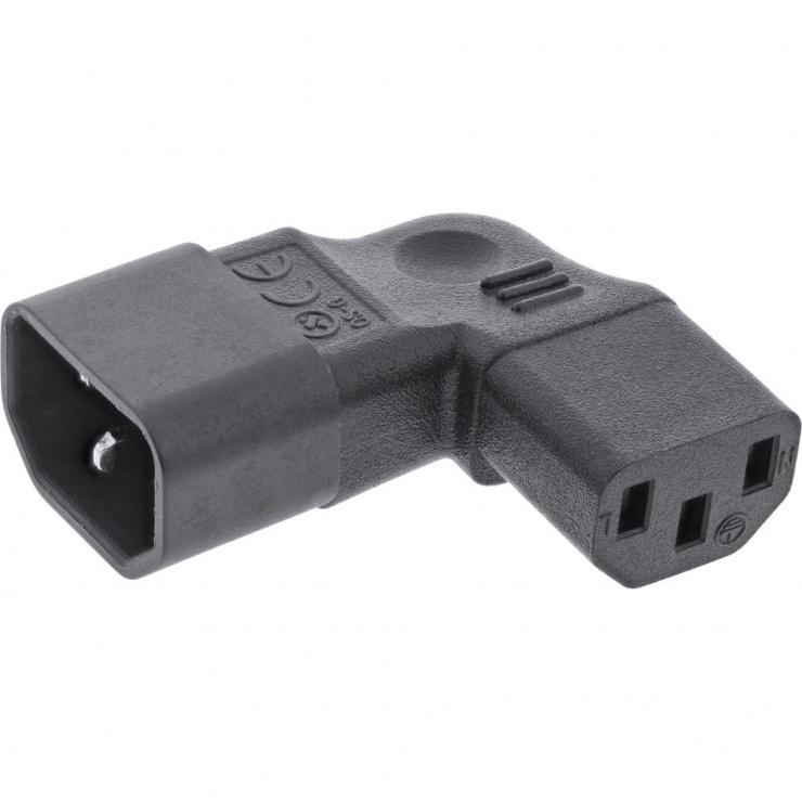 Adaptor IEC C14 la C13 90° Inline 10A