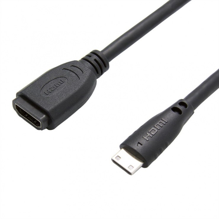 Adaptor Mini HDMI-C la HDMI T-M, Value, 15cm