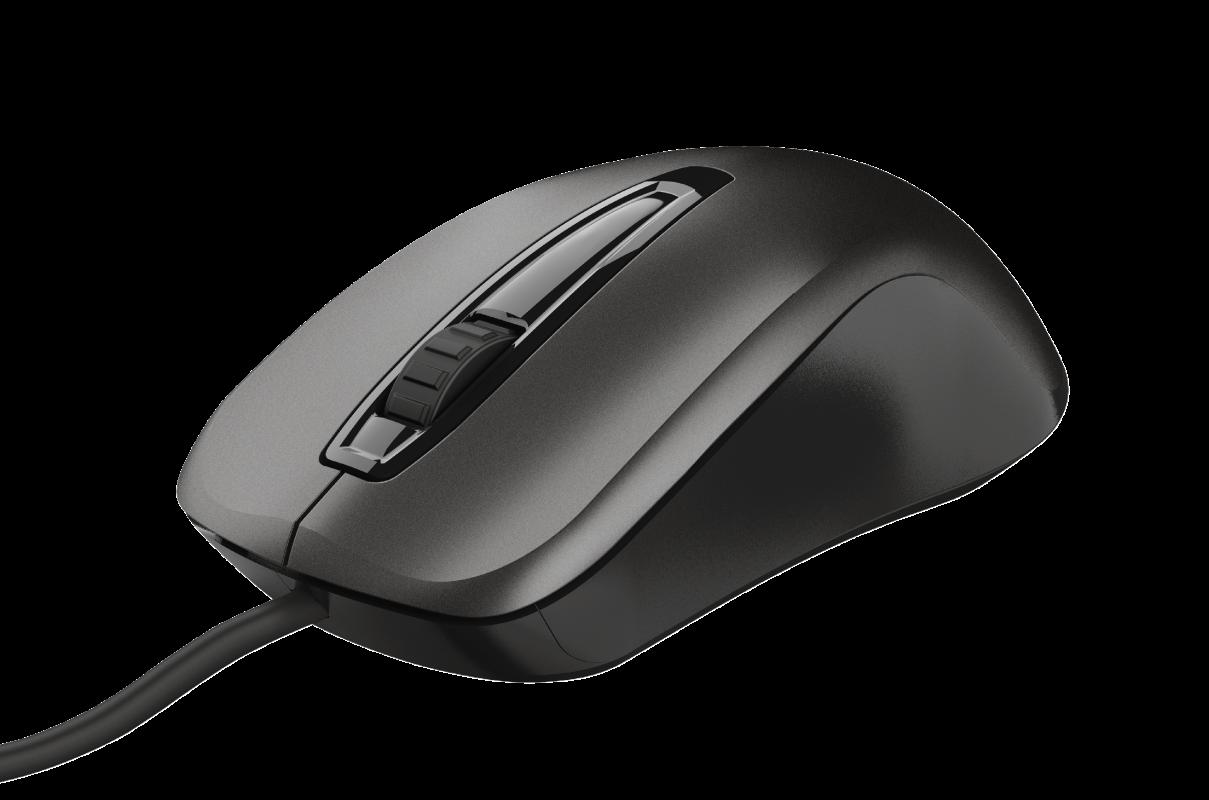 Mouse Trust Carve USB Negru - 1200 DPI, Ergonomic