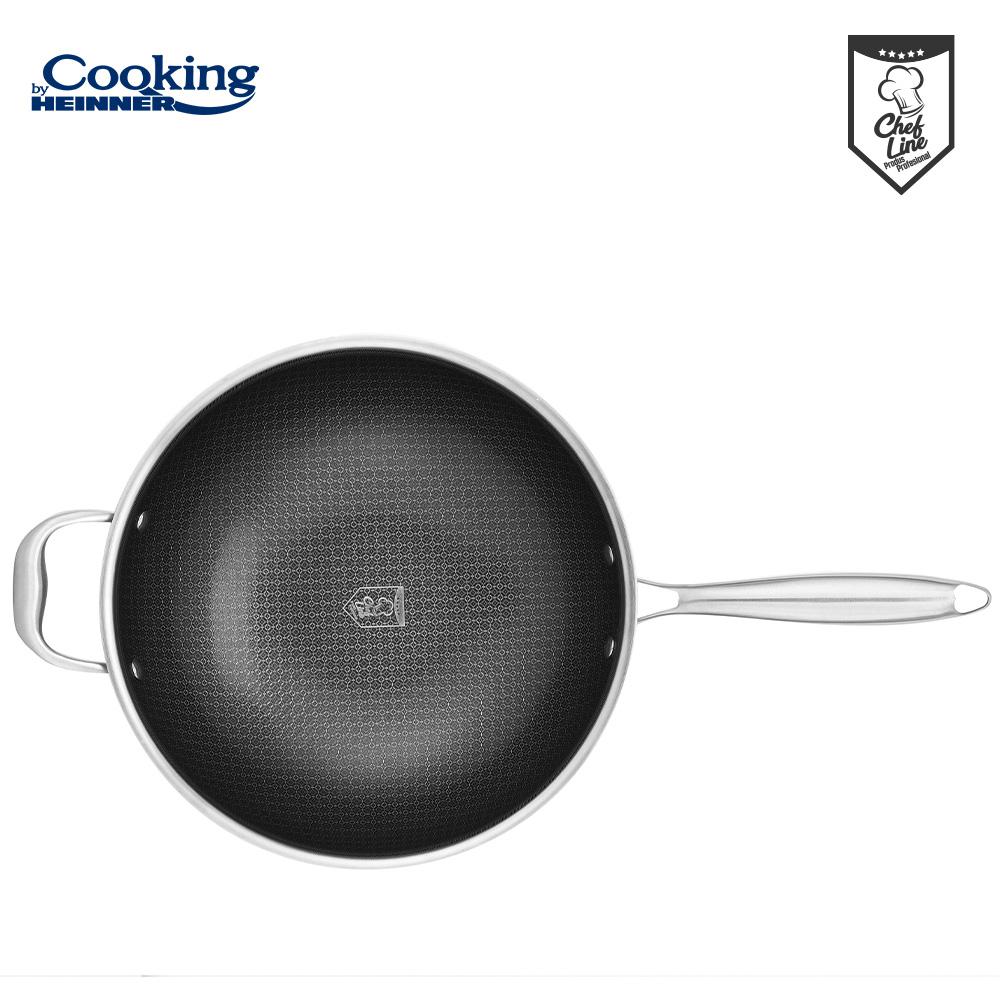 Tigaie Wok Heinner Titanium3 30cm Inox cu Capac - 4.5L - imagine 4