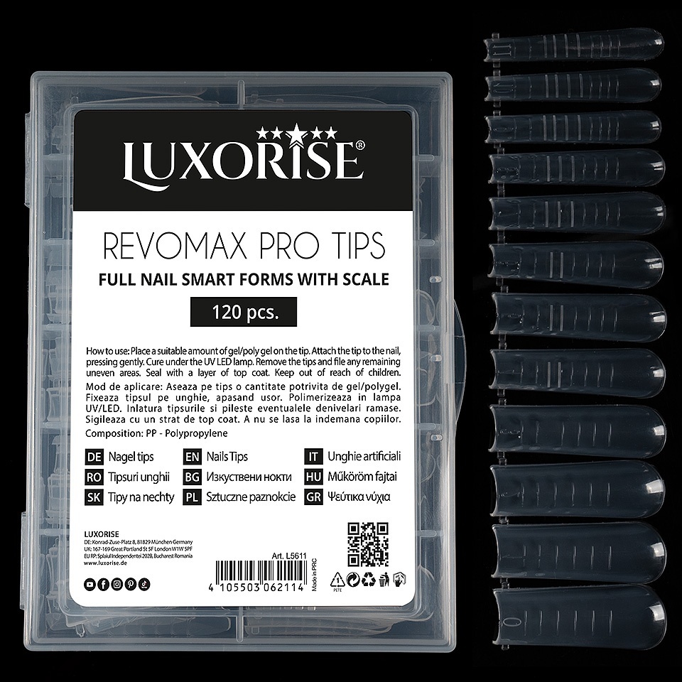 Tipsuri Polygel Reutilizabile Luxorise, 120 buc